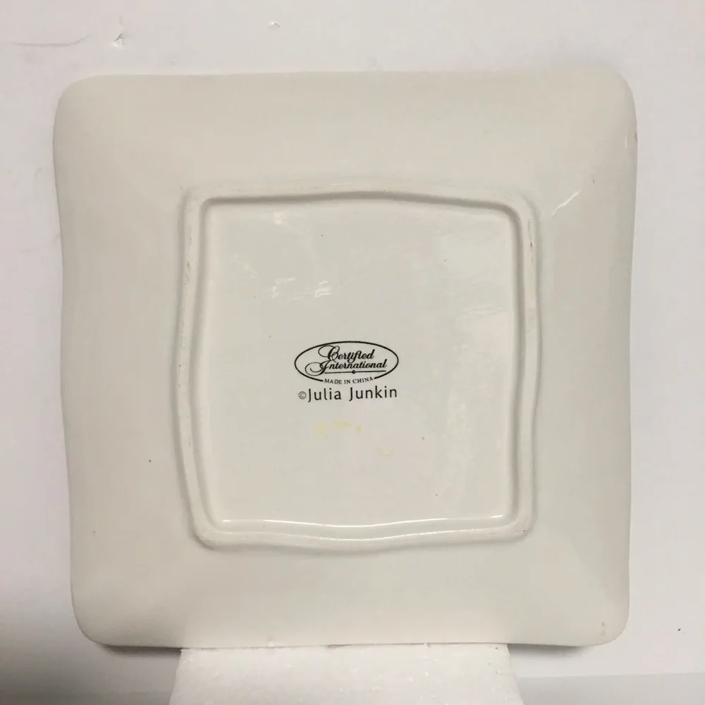 Julia Junkin Certified International Bliss Wine Square Dessert Plate 8
